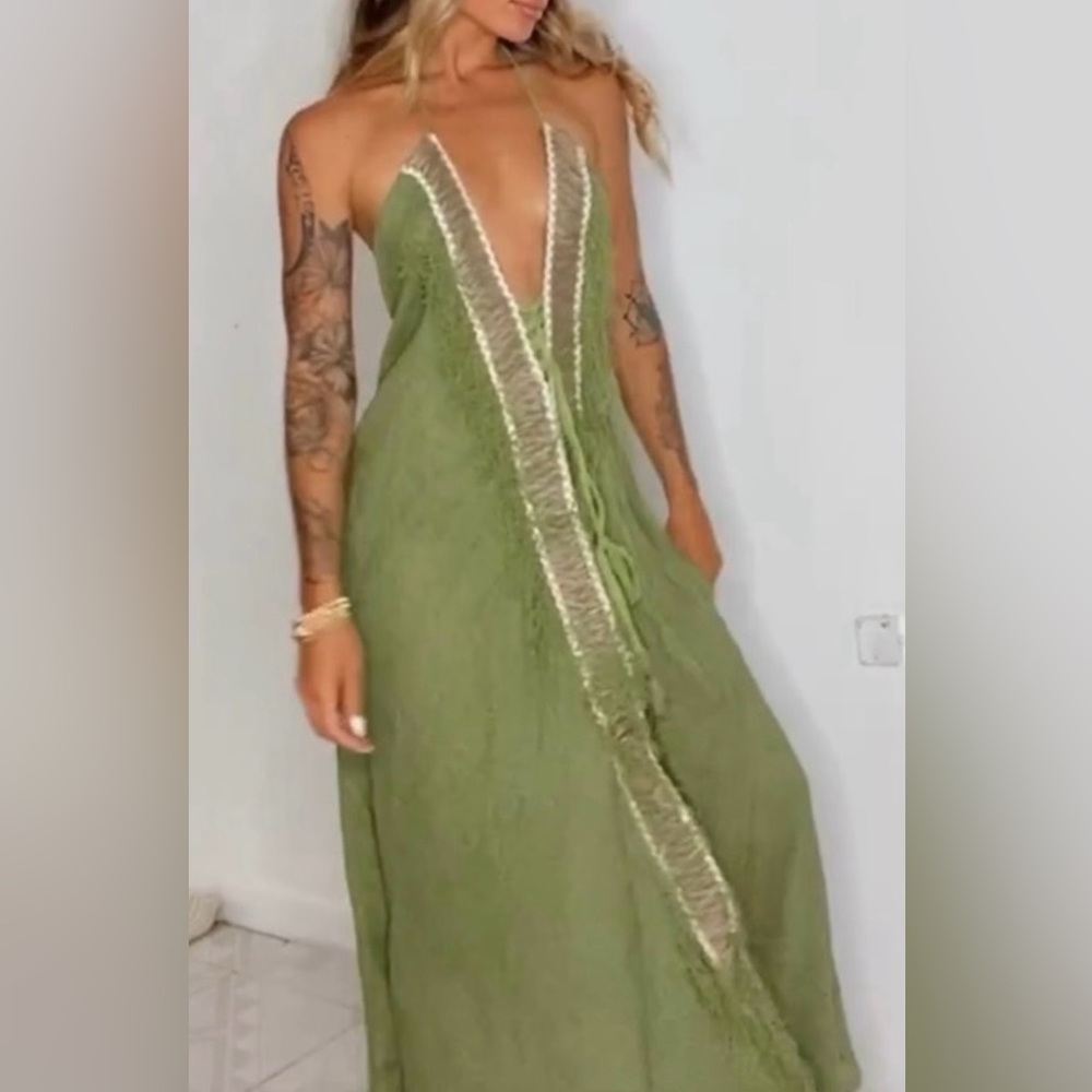 Elegant Green Maxi Dress